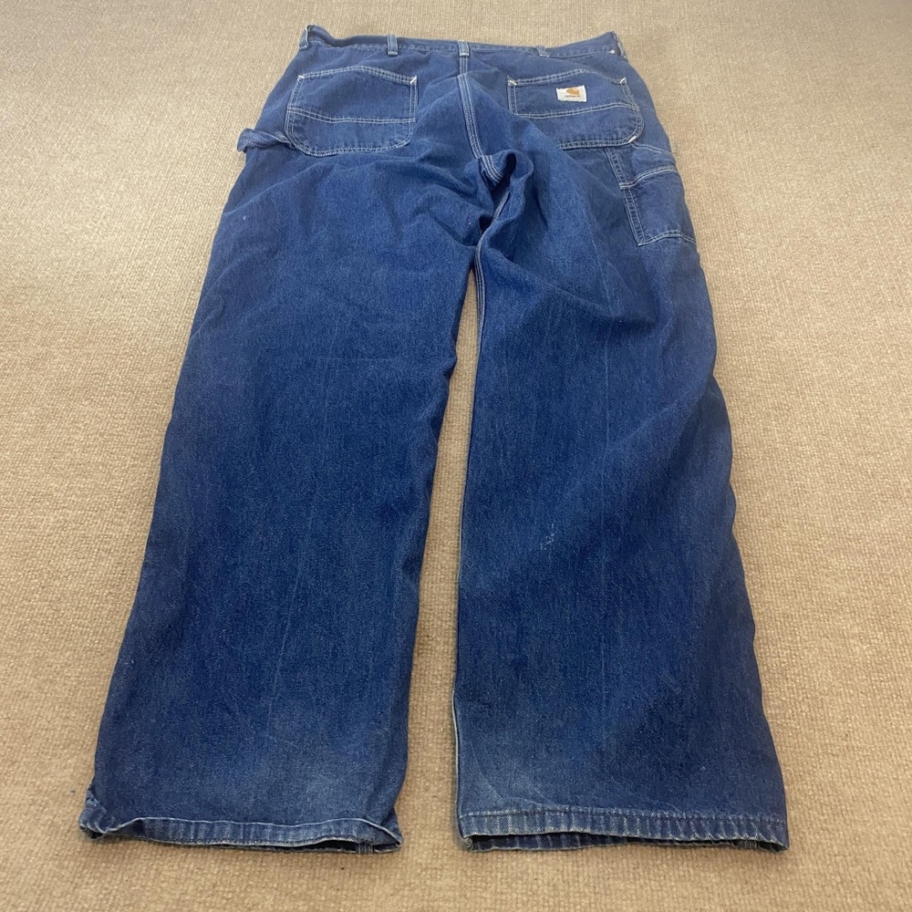 Vintage Carhartt Jeans Mens 40 Fits 38x33 Blue  Straight Carpenter Distressed‎